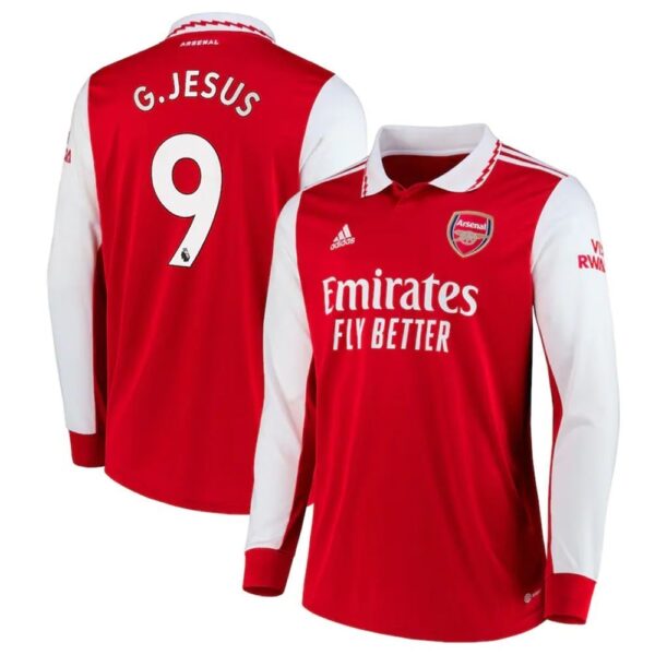 MAILLOT ARSENAL DOMICILE GABRIEL JESUS MANCHES LONGUES 2022-2023